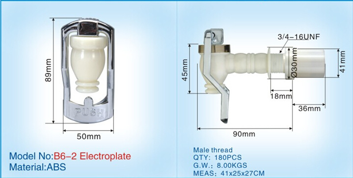 Plastic PP Boiling Water Tap for Water Dispenser B6-2 Electroplate