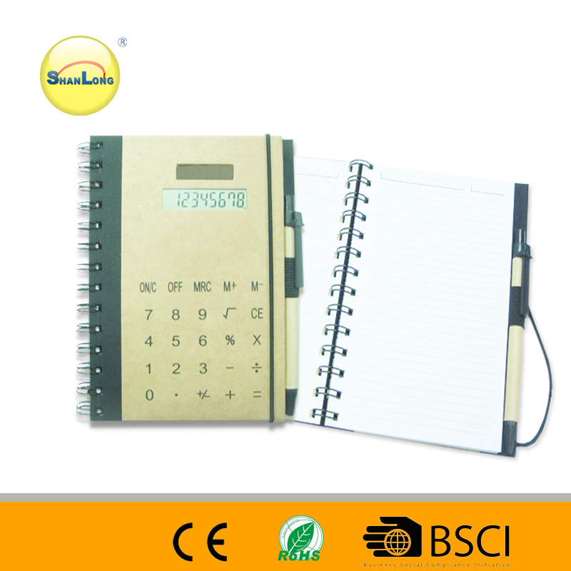 Hot 8-Digit Solar Office Notebook Calculator with Pen