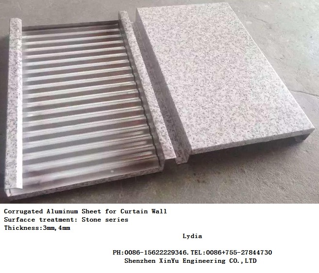 Corrugated Aluminum/Aluminium Sheet for Facade Decorated