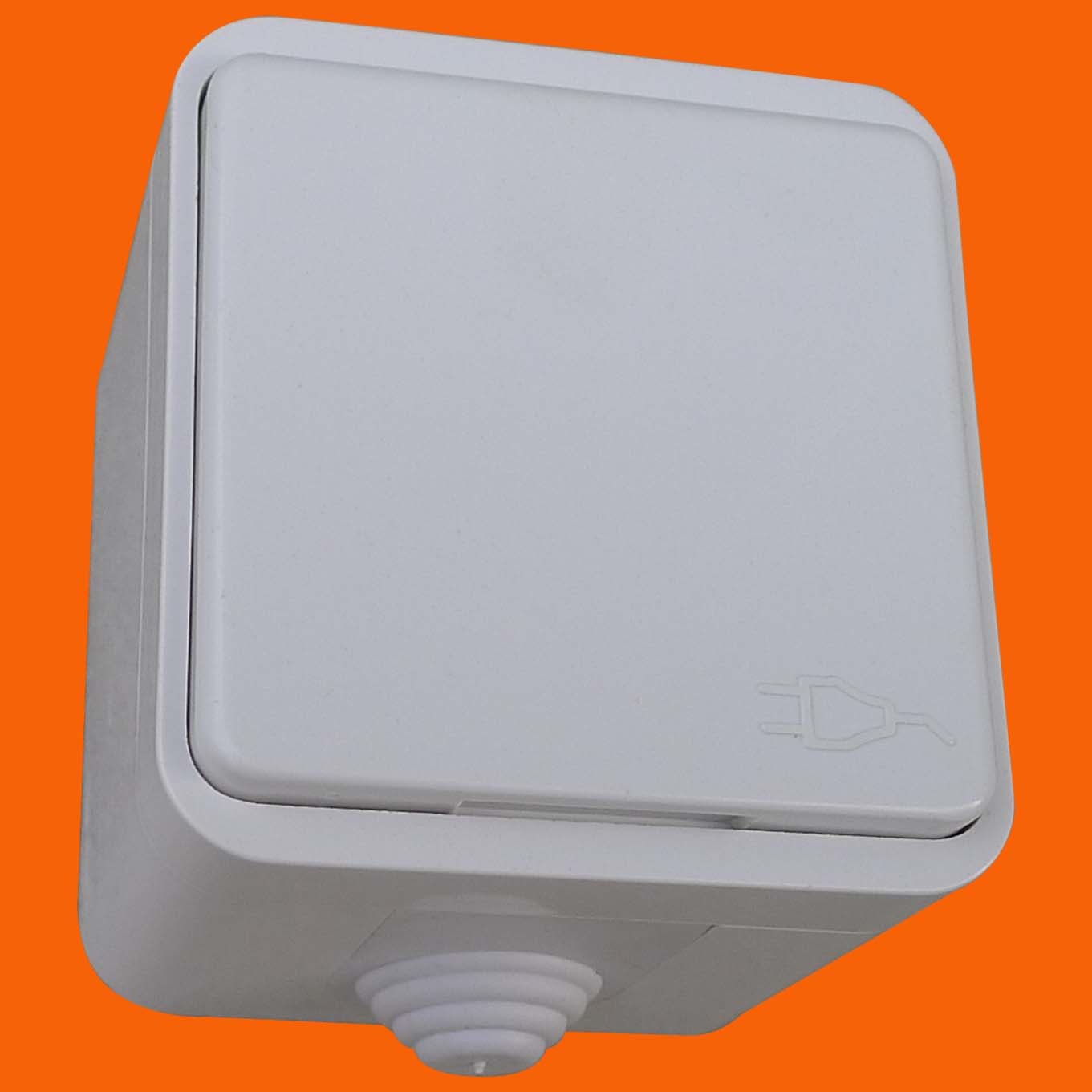 IP44 Europe Surface Mounted Double Cover Wall Power Socket (S3510)
