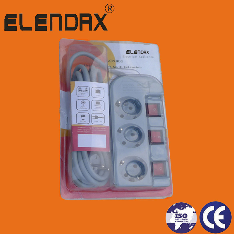 3-Way Europe Style Individual Switch Extension Socket (E6003EIS)