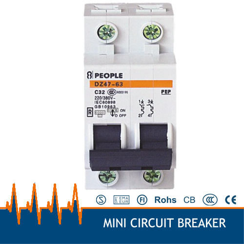 220/230V 32A Mini Circuit Breaker with Dz47-63 2p