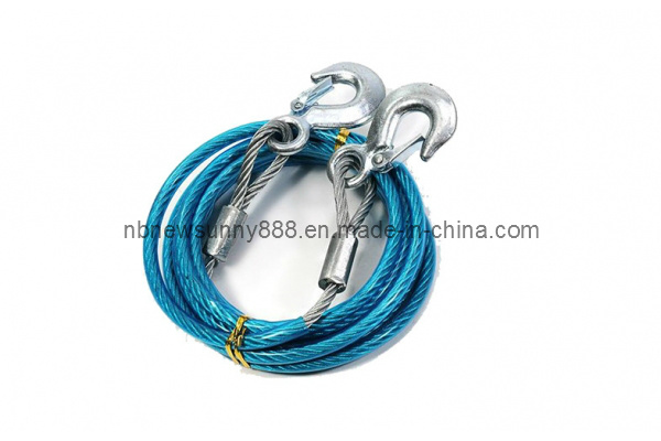 Blue Plastic Coated Steel Towing Rope
