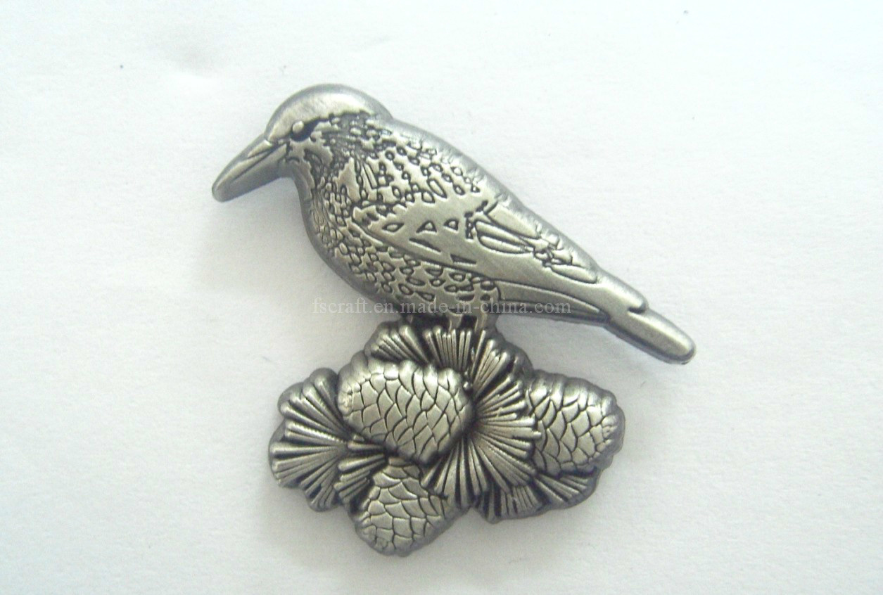 3D Black Nickel Plating Birds Pin Badge