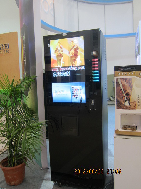 Hot/Cold Drink Touch Screen Instant Coffee Vending Machine Cup Counting LF-306D-32G