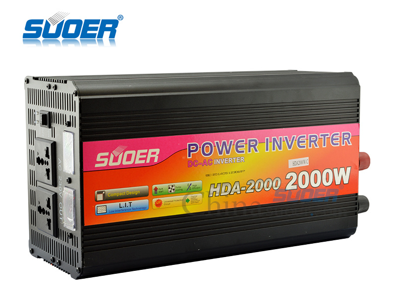 Suoer Solar Power Inverter 2000W Solar Inverter 12V to 220V (HDA-2000C)