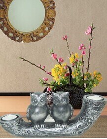 Resin Owl Tealight Polyresin Tealight Holder Home Decoration