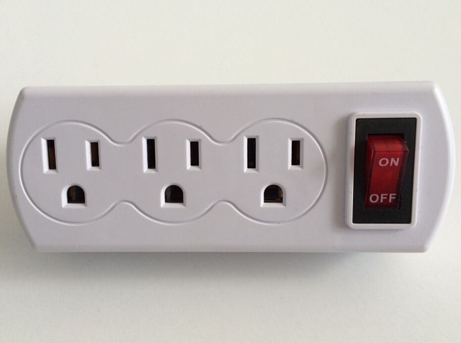 UL Triple Outlet Adapter Energy Saving Outlet Switches