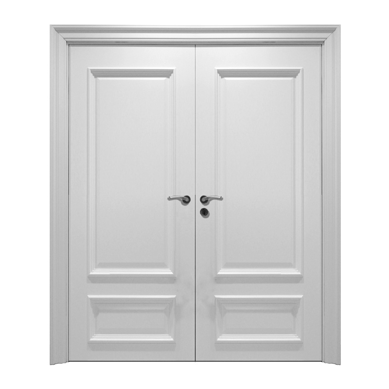 Oppein White Matte Lacquer Double Leaf MDF Entrance Door (MSGS02)