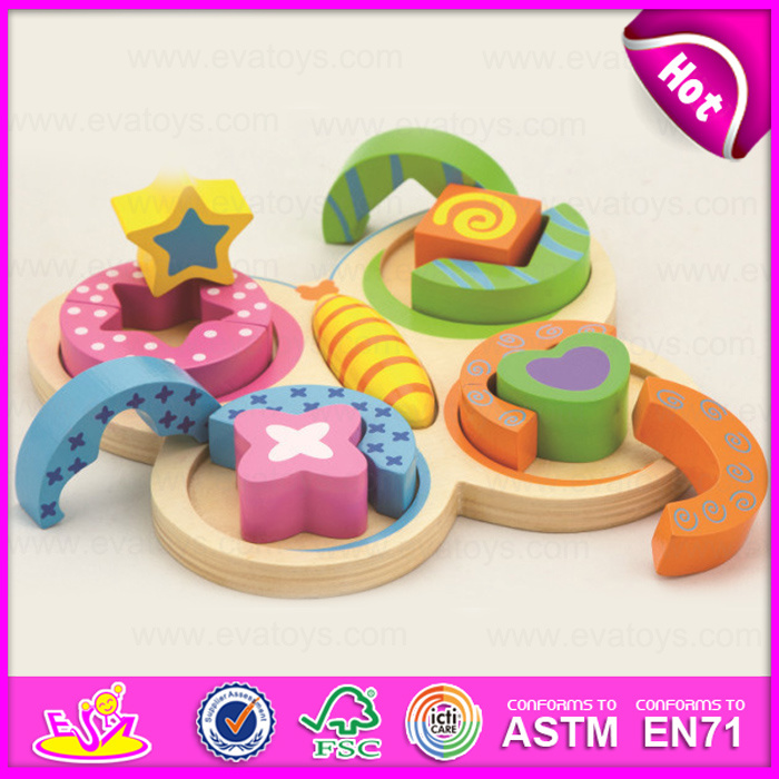 Brilliant Color Wooden Geometric Stacker for Kids, Shape Matching Toys Geometric Stacker for Children W13e056