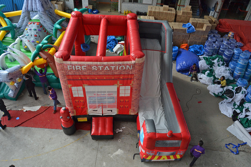 Fire Station Slide Inflatale Dry Slide Bb231