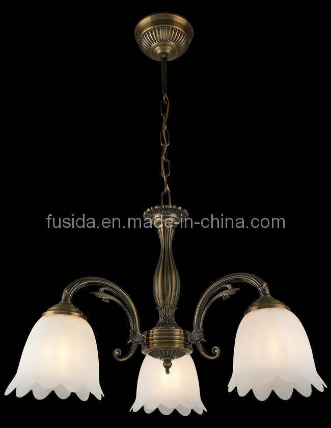 Traditional European Design Antique Chandelier/Glass Die-Casting Lamp (D-8105/3A)