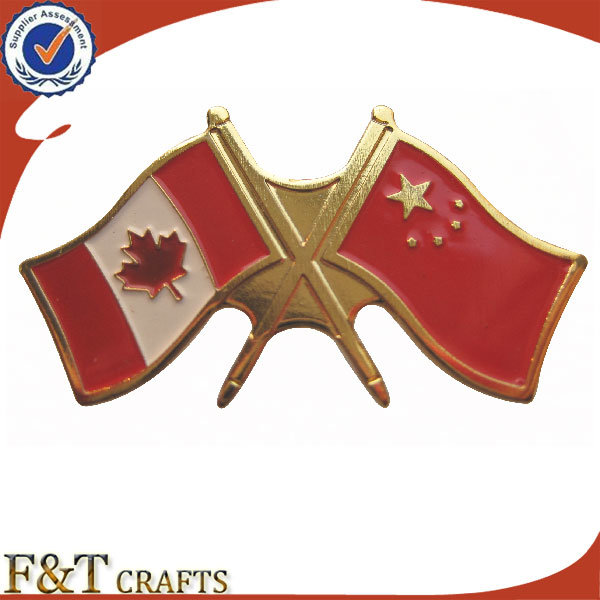 Lovely Canada Friendship Souvenir Metal Flag Pin for Gifts (FTFP1622A)