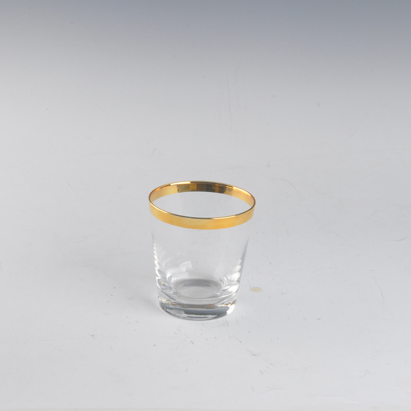 Gold Rim Handblown Water Glass