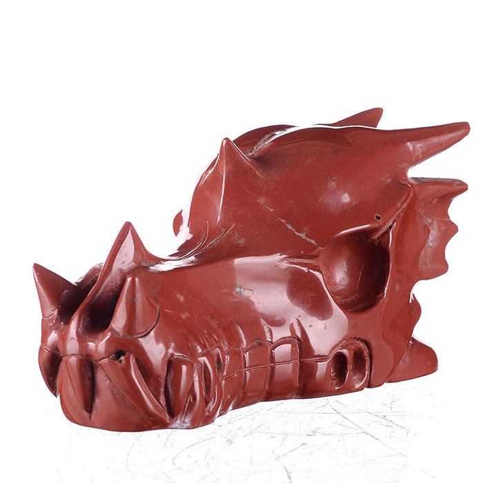 Natural Red Jasper Carved Dragon Skull Carving #8n01, Crystal Healing