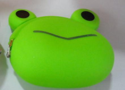Green Cute Frog Cartoon Useful Mini Silicone Coin Bag (BZ-SS059)