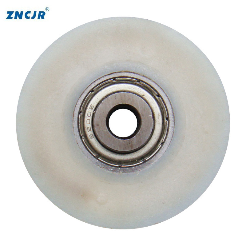 Automatic Door Pulley, Ball Bearing, White Wheel, Plastic