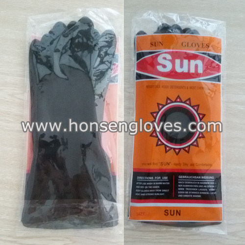 GS-1071 Rubber Black Latex Gloves