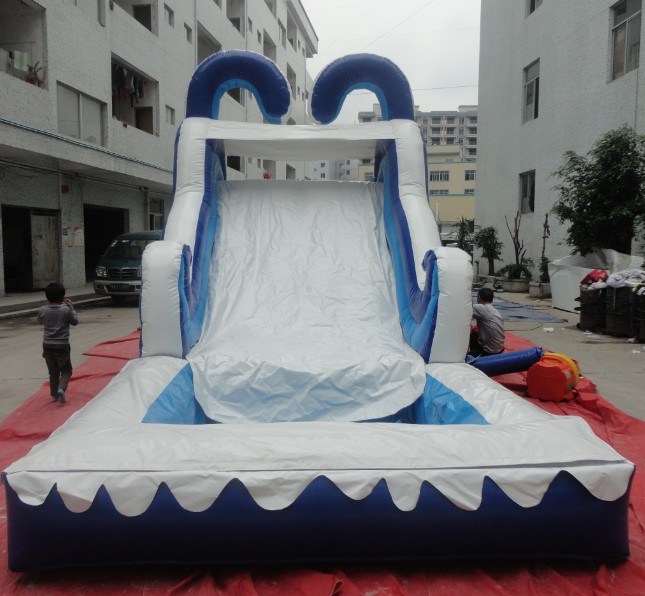 Inflatable Water Slide with Pool and Water Shower