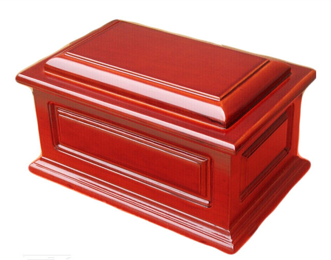Dark Red Wooden Funeral Casket (H-004)