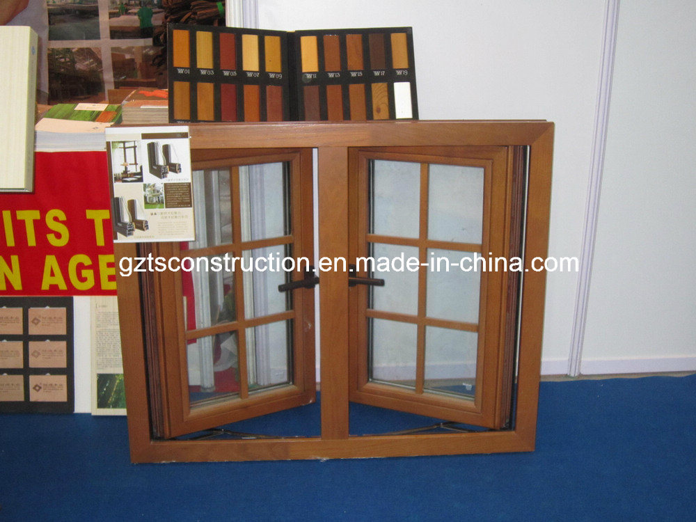 Modern Room Wood Cladding Aluminum Window (TS-255)