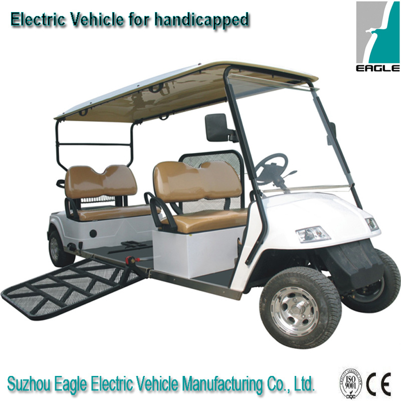 Electric Handicapped Car, with Hydraulic Ramp for Wheelchair
