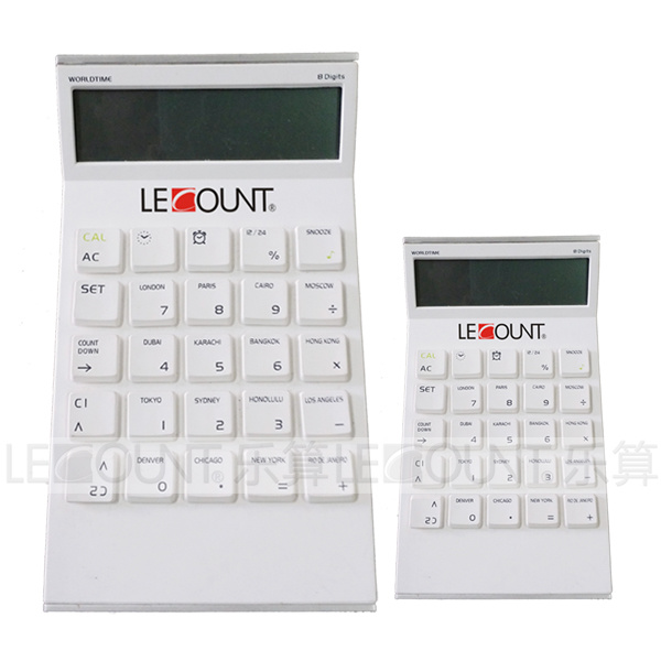12 Digits Tilted-Head Desktop Calculator with World Time Display (LC296-12D-1)