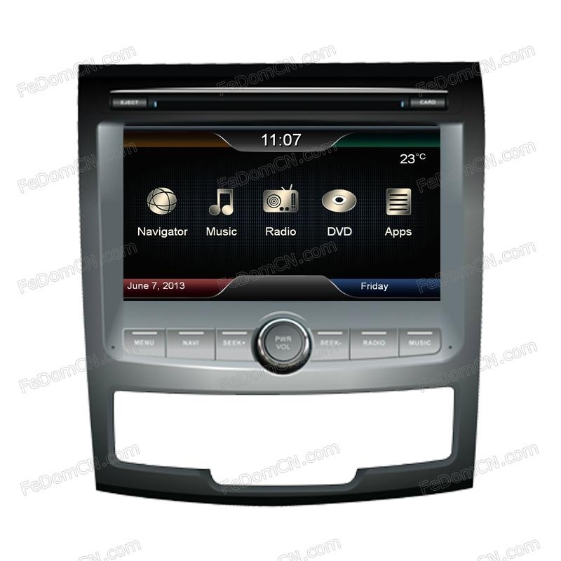 7 Inch Car DVD Player + Bluetooth + GPS Navigation and Radio System for Ssangyong Action New