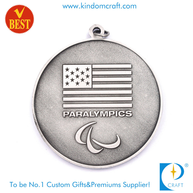 Custom USA Disable Sport Antique Silver Medal (KD-029)
