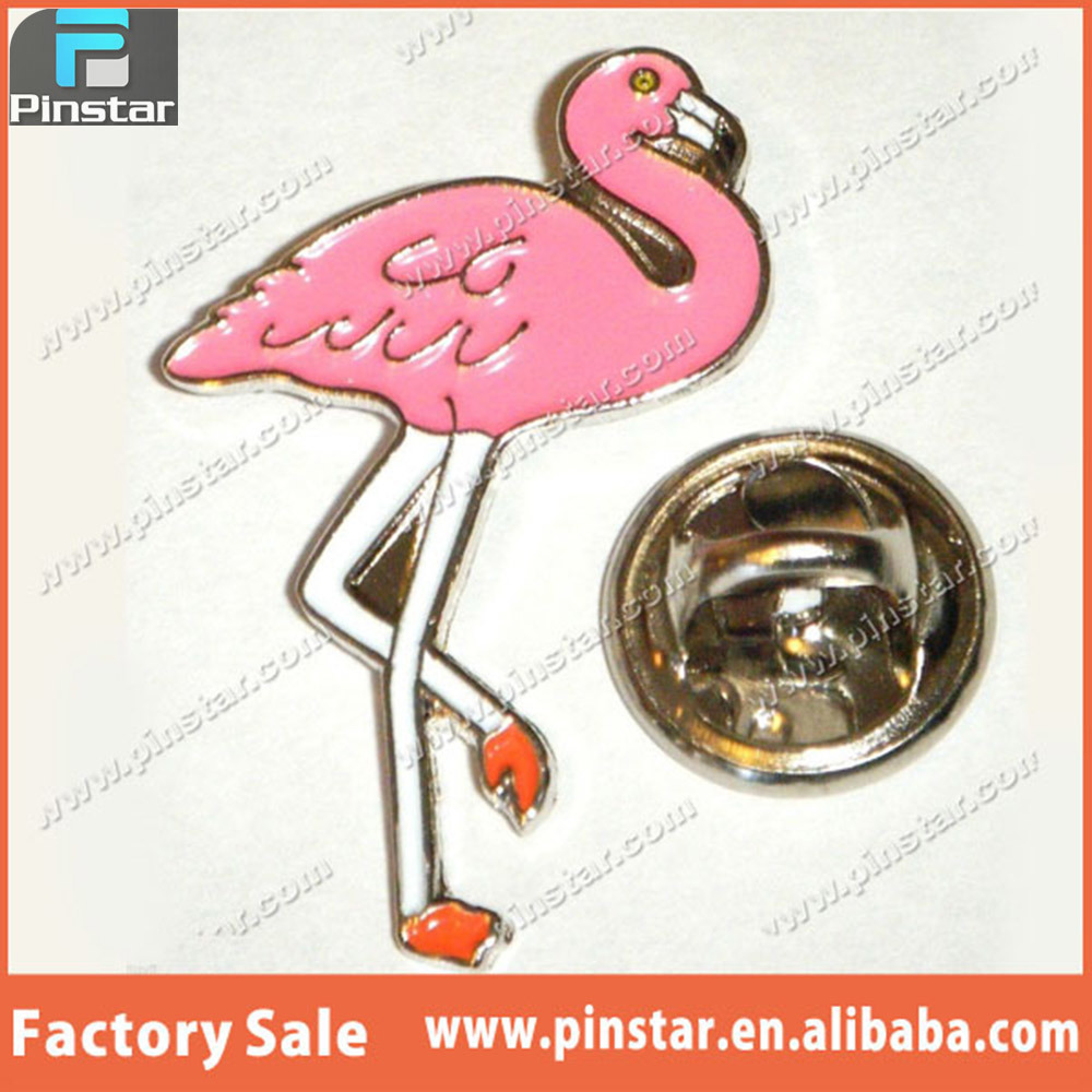 Pinstar Custom Made High Quality Enamel Pink Flamingo Lapel Hat Tie Pin Badge