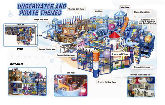 Cheer Amusement Underwater and Pirate Themed Indoor Playground Equipment