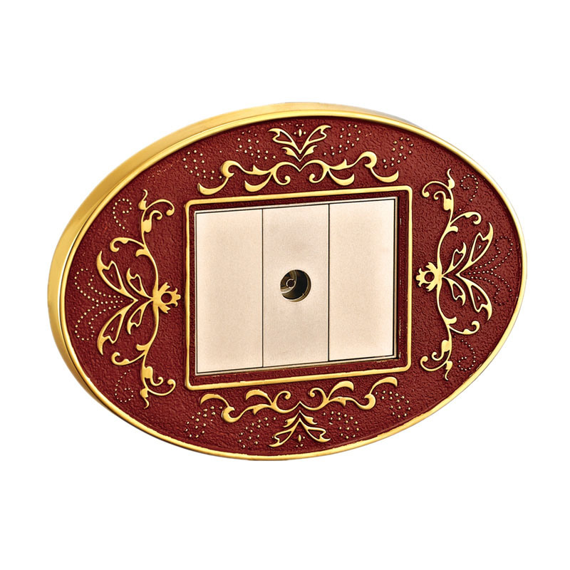 Wall TV Socket Made of Brass with Classic Patterns