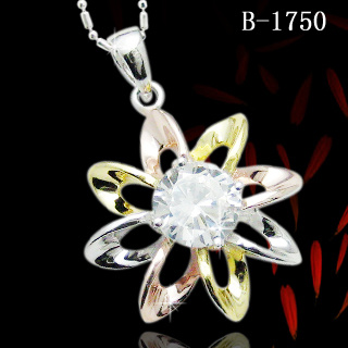 Fashion Flowers Silver Jewellery with CZ (B-1750)