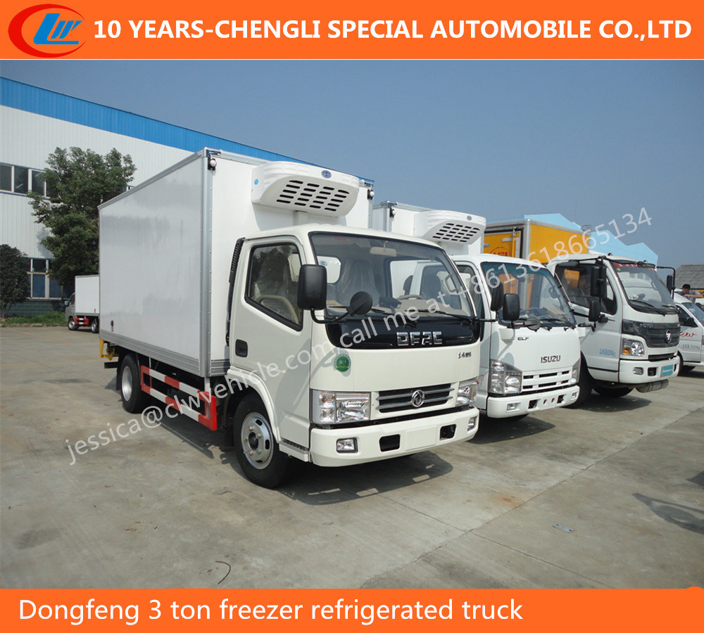 Dongfeng 3 Ton Freezer Refrigerated Truck Frozen Foods