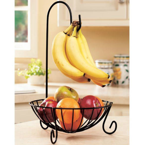 Banana Tree Fruit Basket Wrought Iron Space-Saving Holder