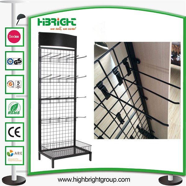 Retail Store Display Rack Stand with Metal Hooks