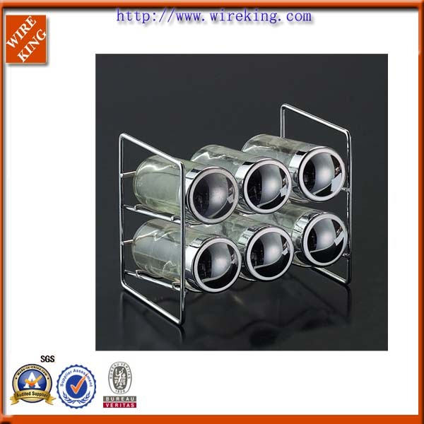 Chrome Spice Rack with 6 Bottles (WK110989)