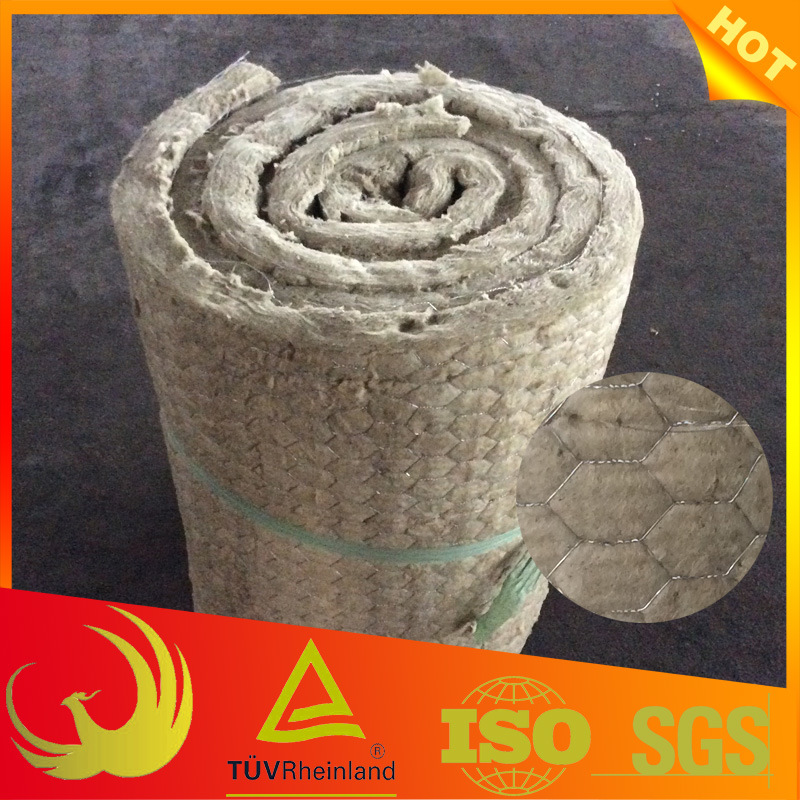 Thermal Heat Insulation Material Rockwool Blanket with Wire Mesh