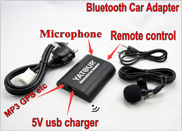 Yt-BTA 2015 Release Handsfree Wireless Car Bluetooth (support 3.5mm aux / 5V/1A charge /Microphone/Remote control /Hands free phone call)