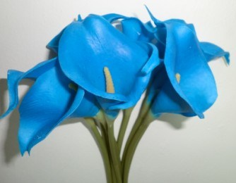 High Quality Blue Flower. Real Touch Artificial Blue Mini Calla Lily (PU1215)