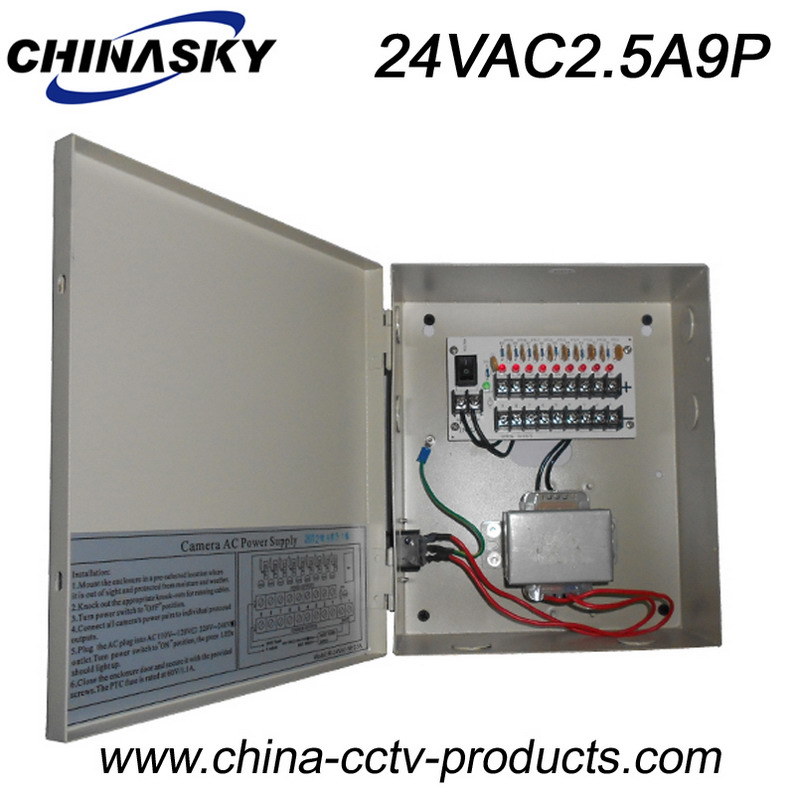 9CH 24V AC Power Distribution Boxes for CCTV (24VAC2.5A9P)