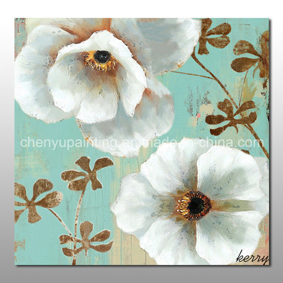 Stretched Canvas Wall Decor Handmade Flower Oil Painting