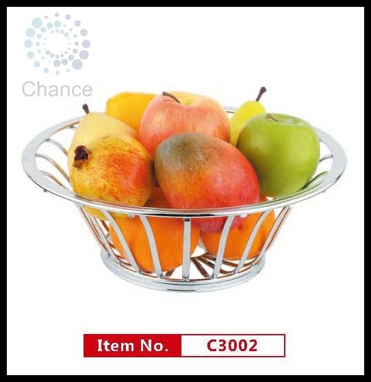 Iron Chrome Fruit Rack for Kitchen Accessories (C3002L)