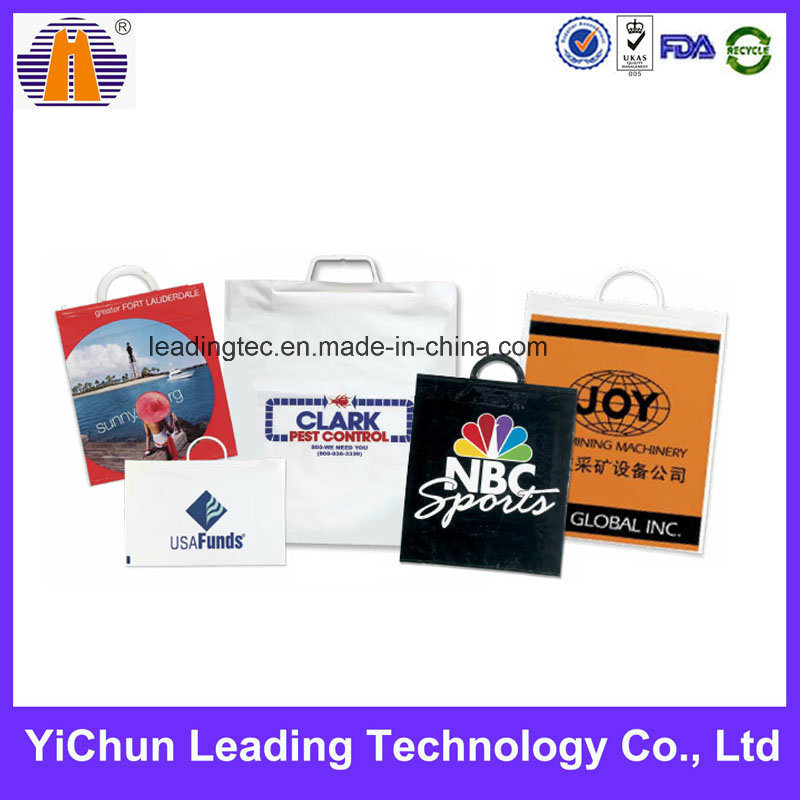 Customized Printed Snap Handle Plastic Shopping Gift Carrier Bag