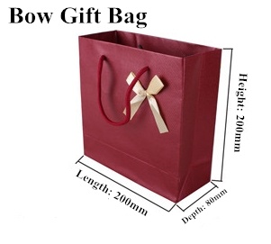 Ribbon Bow Garnet Paper Gift Bag