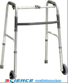 Deluxe Folding Walker One Button with Wheel