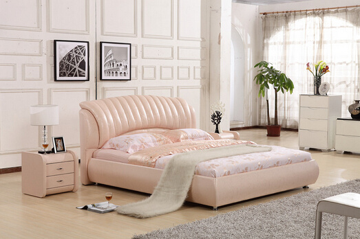Lizz European Style Bedroom King Size Leather Bed P8329