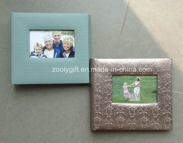 200 Photos 4X6 Textured Leather Photo Albums with Frame Windows