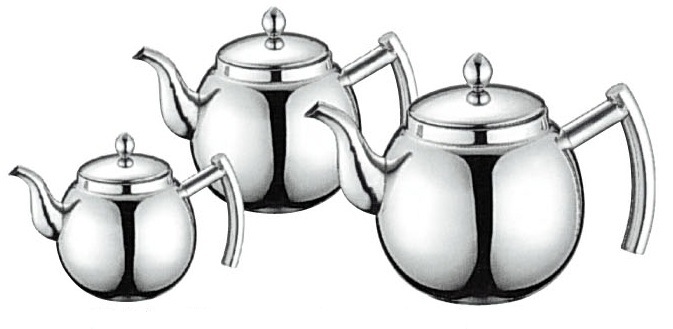 Stainless Steel Round Tea Pot for Hotel & Restaurant (13008T/13013T/13015T)