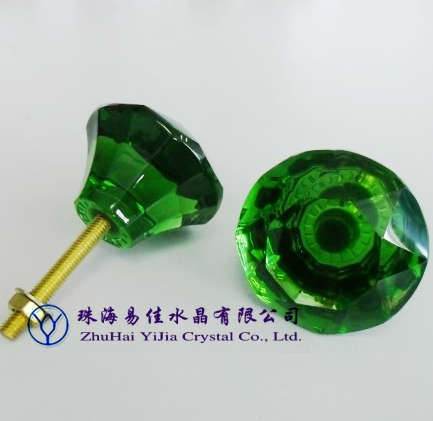 Funiture Accessory - Crystal Knob With Green (014-49L-EDJ)